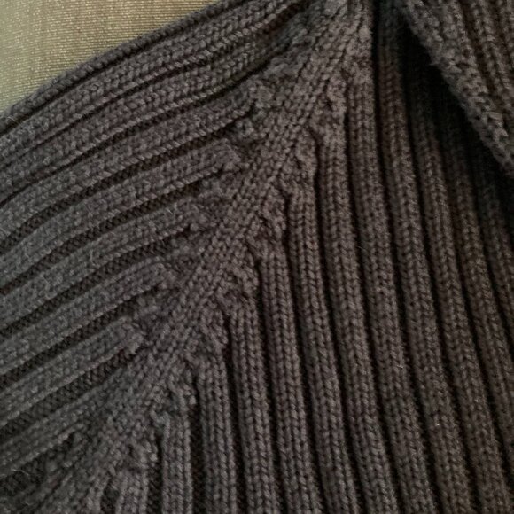 Talbots Ribbed Shawl Collar Cardigan, Navy Blue, Size L - Picture 5 of 6